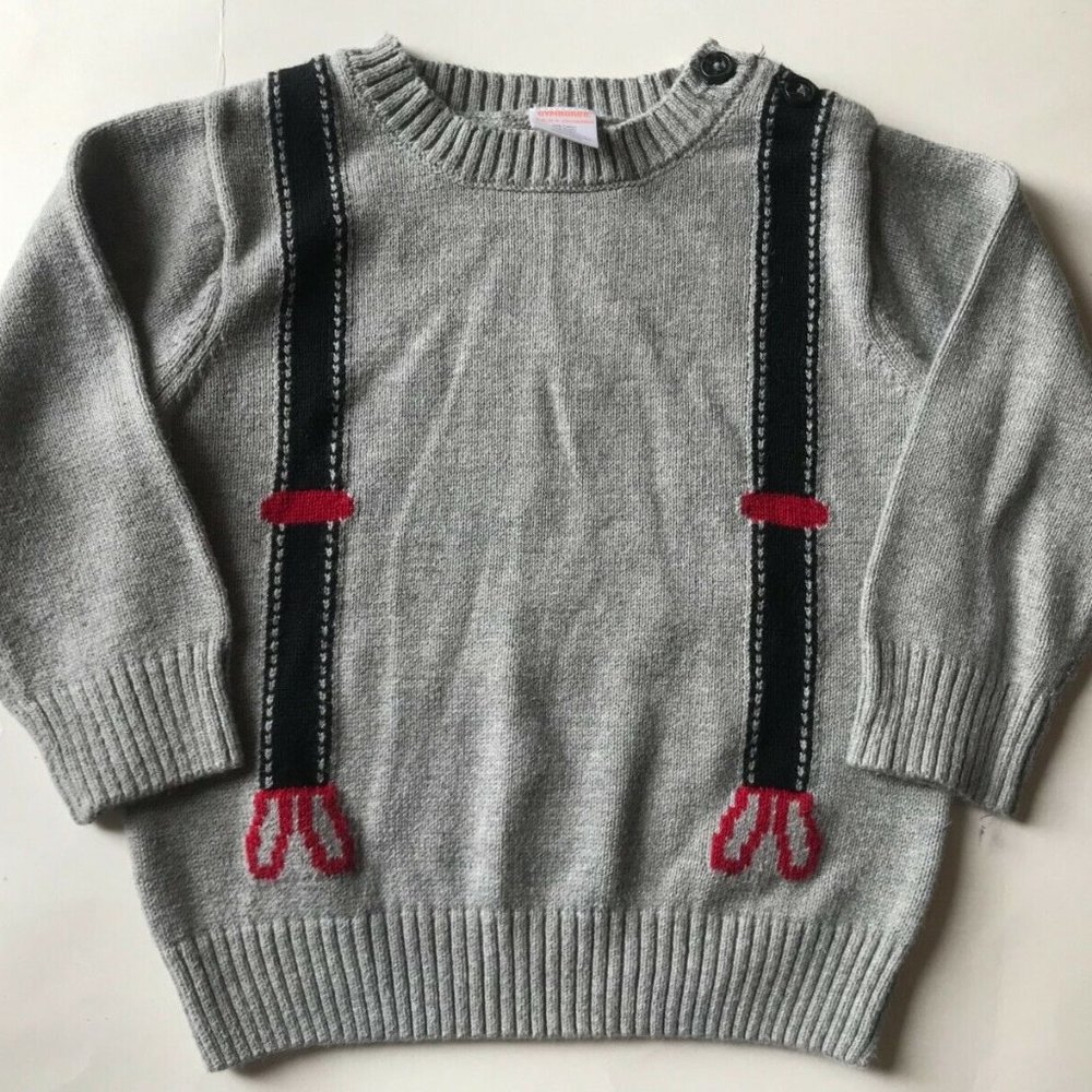GYMBOREE Suspenders Sweater PARTY PLAID CHRISTMAS HOLIDAY 18-24 mo